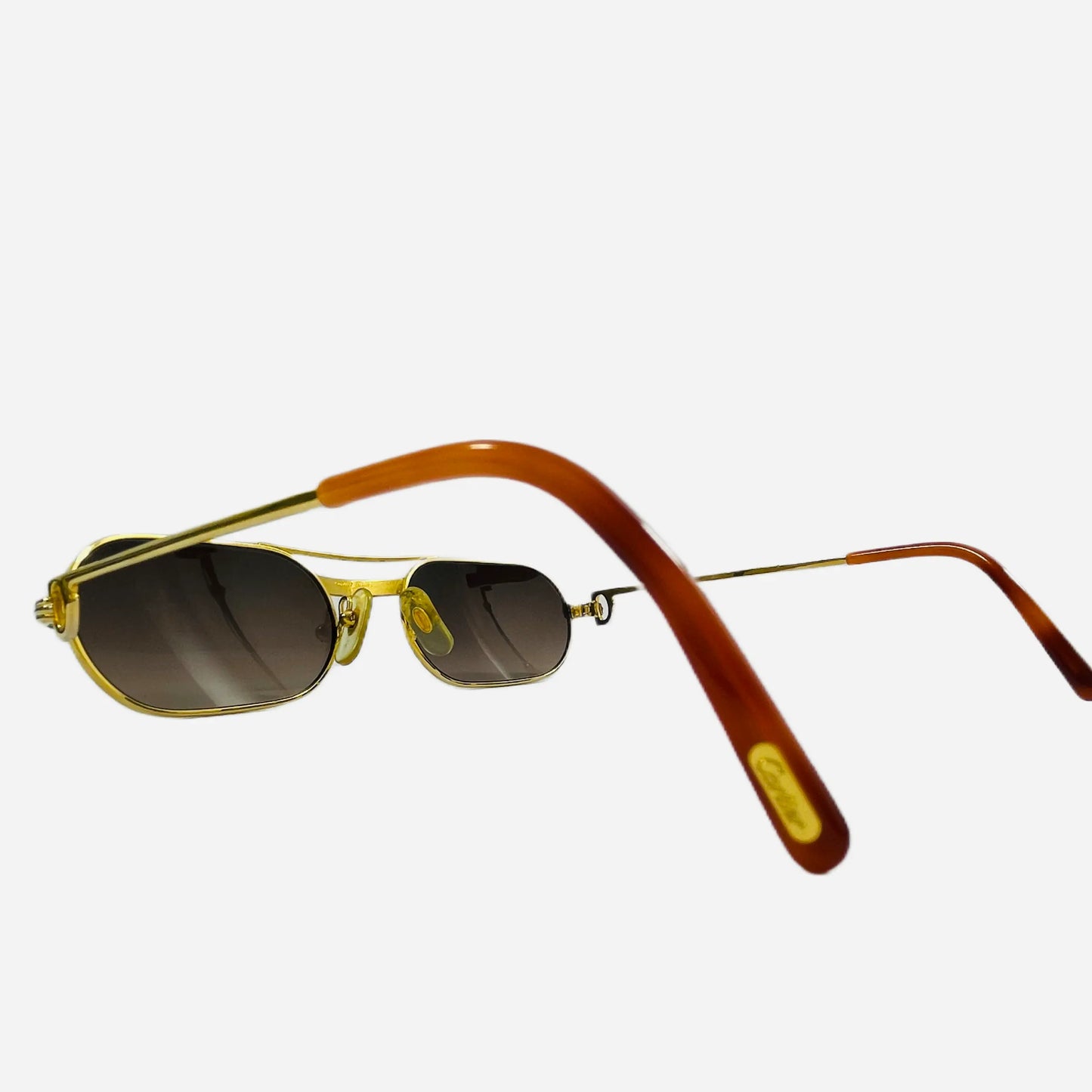 Vintage-Cartier-Ascot-Must-Louis-Sonnenbrille-Sunglasses-22CT-Gold-Plated-Custom-the-seekers-back-2