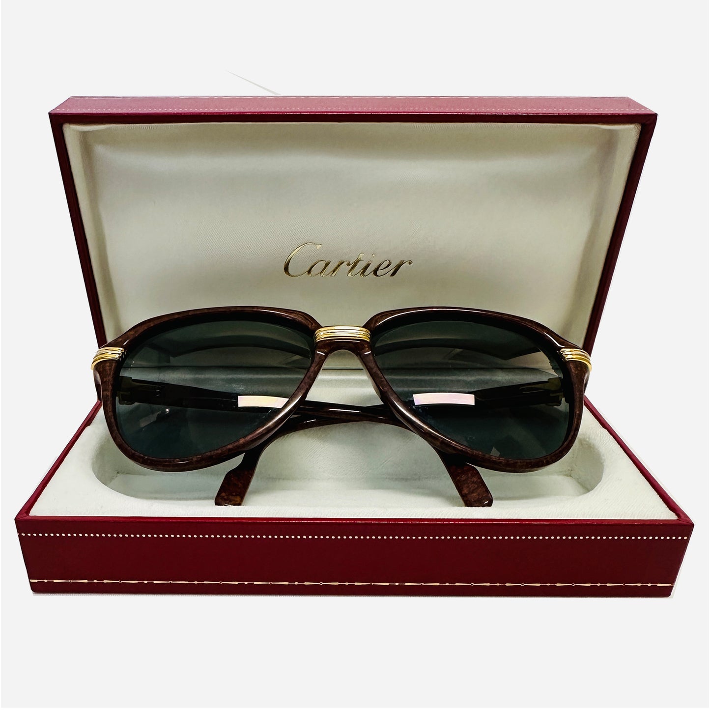 Vintage-Cartier-Sorbonne-Gold-22-karat-carats-Sonnenbrille-Sunglasses-the-seeker-with-box