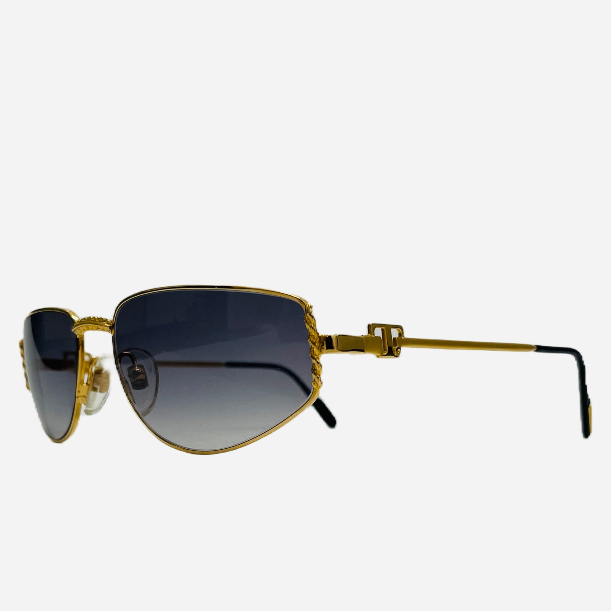 Tiffany-Lunettes-Sonnenbrille-Sunglasses-the-seekers-vintage-designer-sunglasses-23-Carats-Gold-front