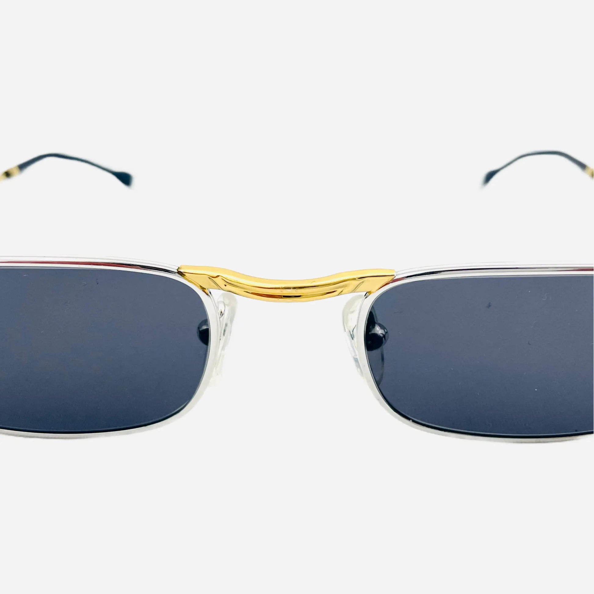 Vintage-Boucheron-Paris-Sonnenbrille-Sunglasses-Lunettes-Gold-Silver-front-detail