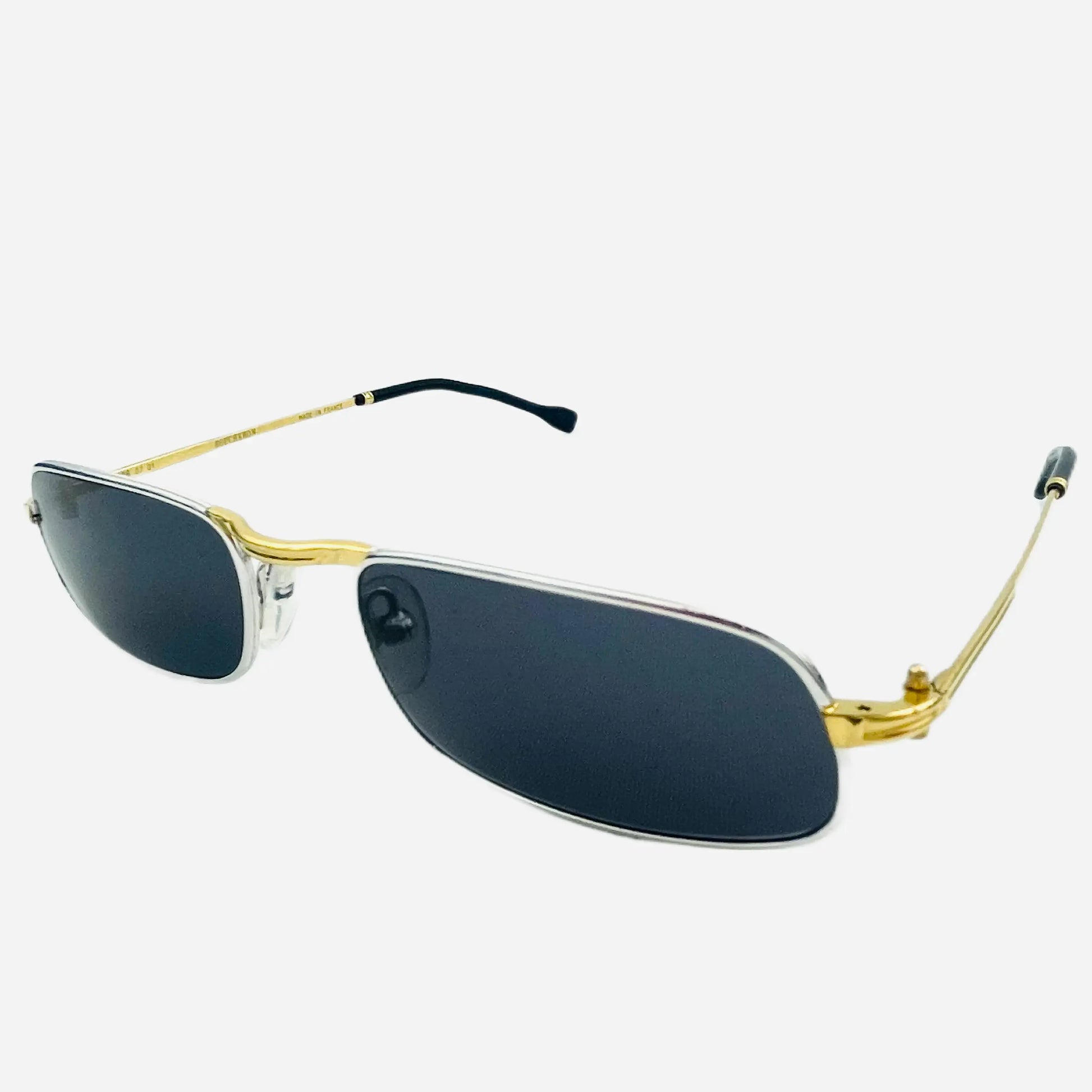 Vintage-Boucheron-Paris-Sonnenbrille-Sunglasses-Lunettes-Gold-Silver-front-side