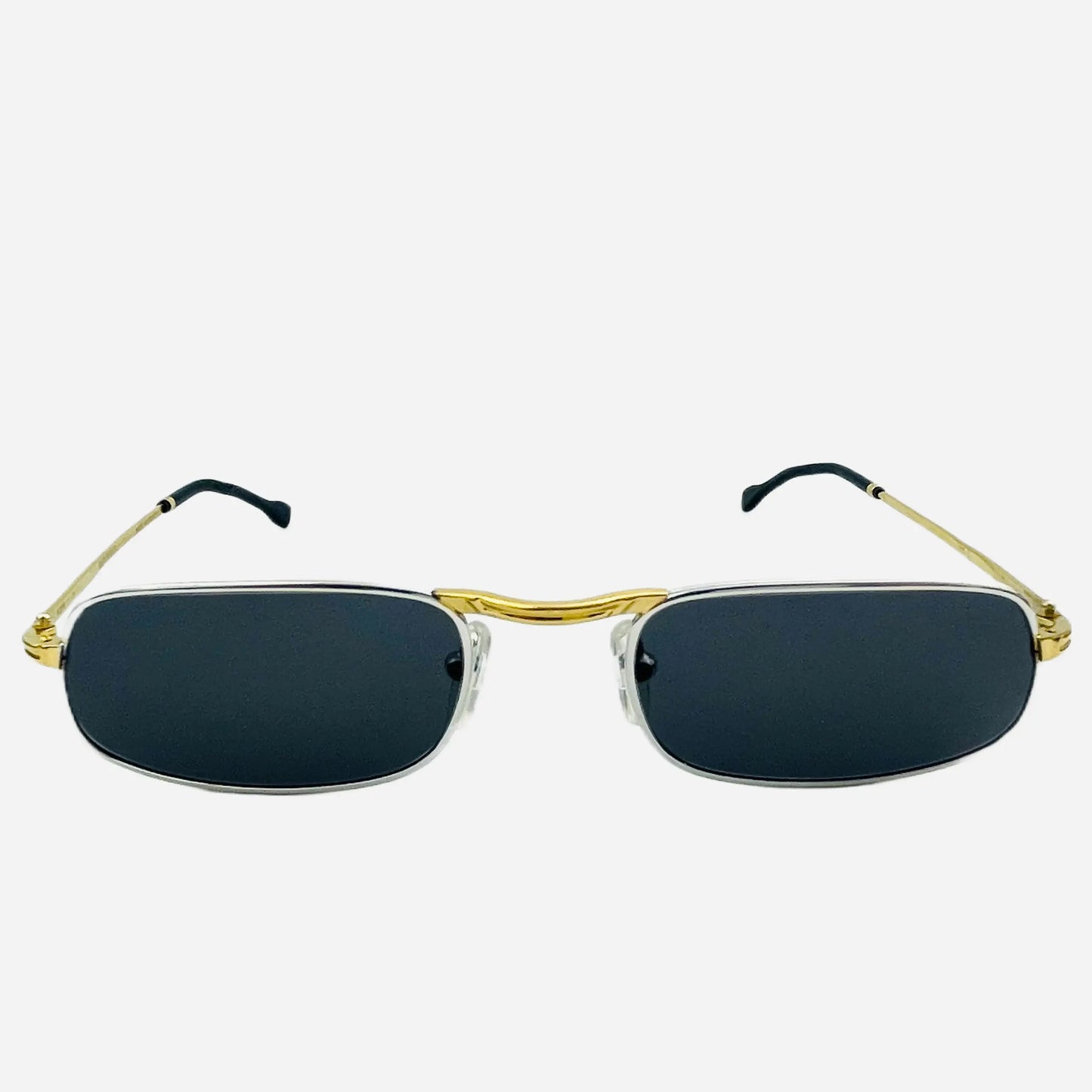 Vintage-Boucheron-Paris-Sonnenbrille-Sunglasses-Lunettes-Gold-Silver-front