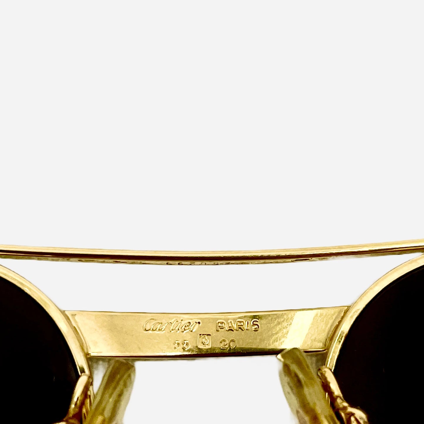Vintage-Cartier-Ascot-Must-Louis-Sonnenbrille-Sunglasses-22CT-Gold-Plated-Custom-Size