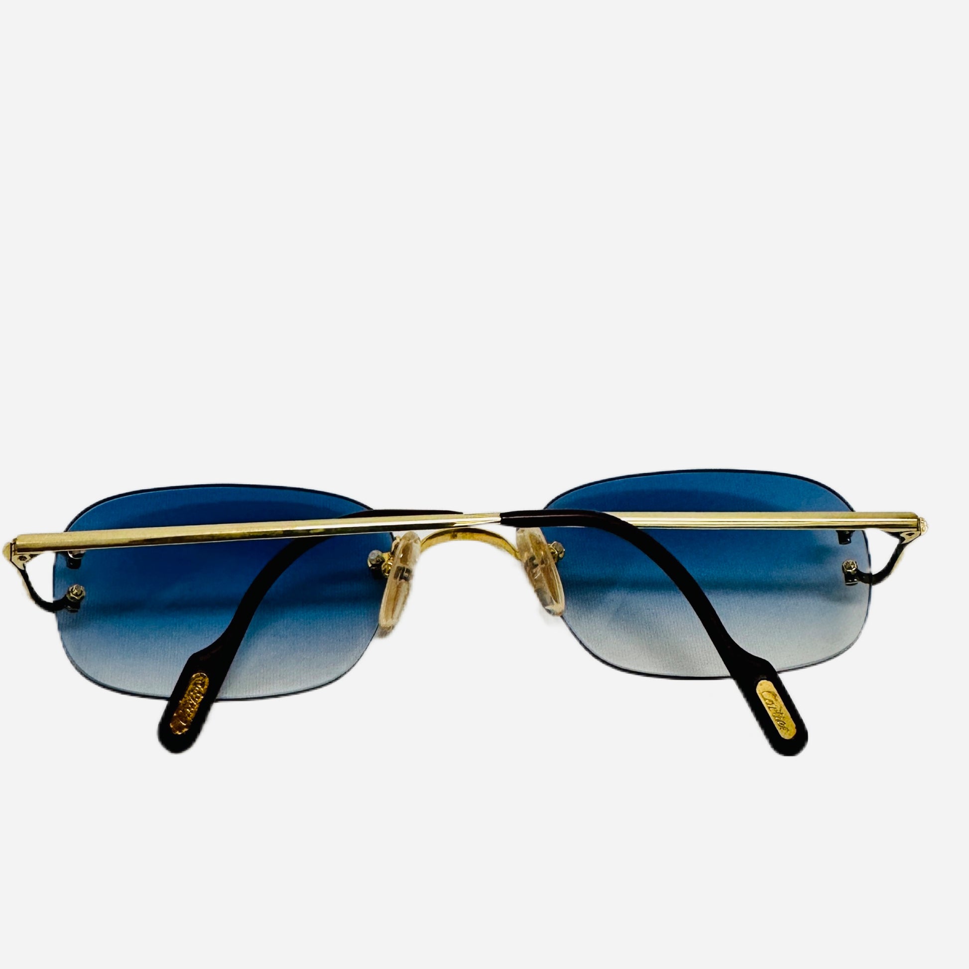 Vintage-Cartier-Big-C-Serrano-Sonnenbrille-Sunglasses-22CT-Carats-Gold-Plated-the-ssekers-back