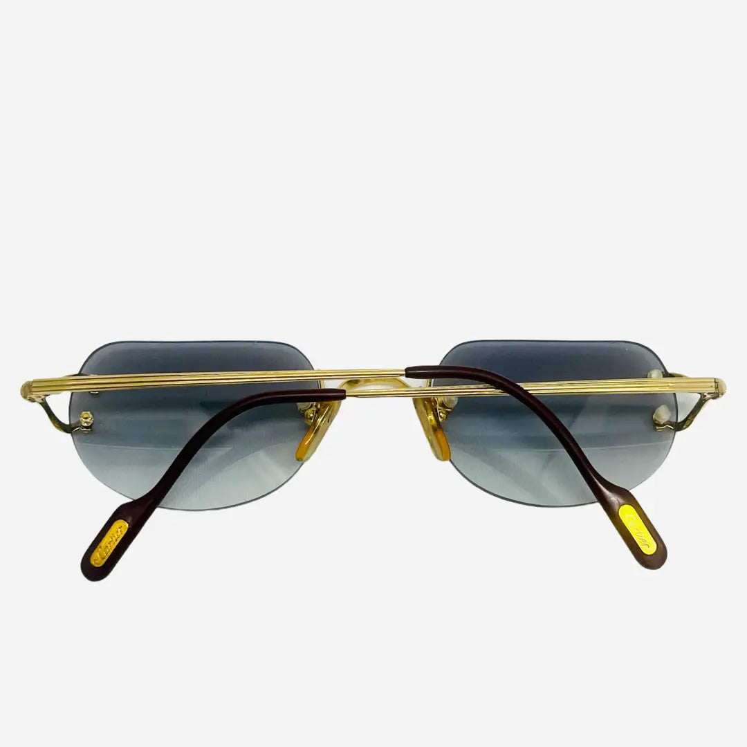 Vintage-Cartier-Big-C-Sonnenbrille-Sunglasses-22CT-Gold-Plated-the-seekers-back