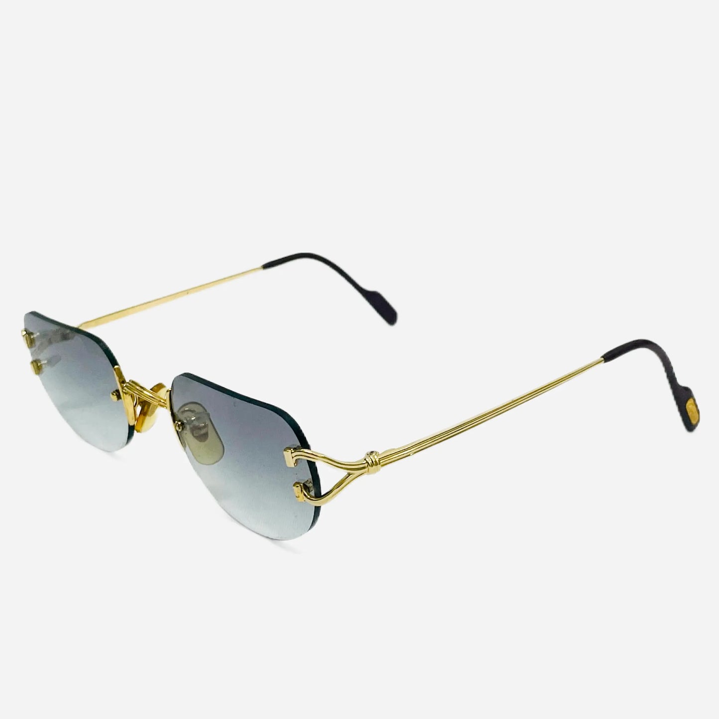 Vintage-Cartier-Big-C-Sonnenbrille-Sunglasses-22CT-Gold-Plated-the-seekers-front-side