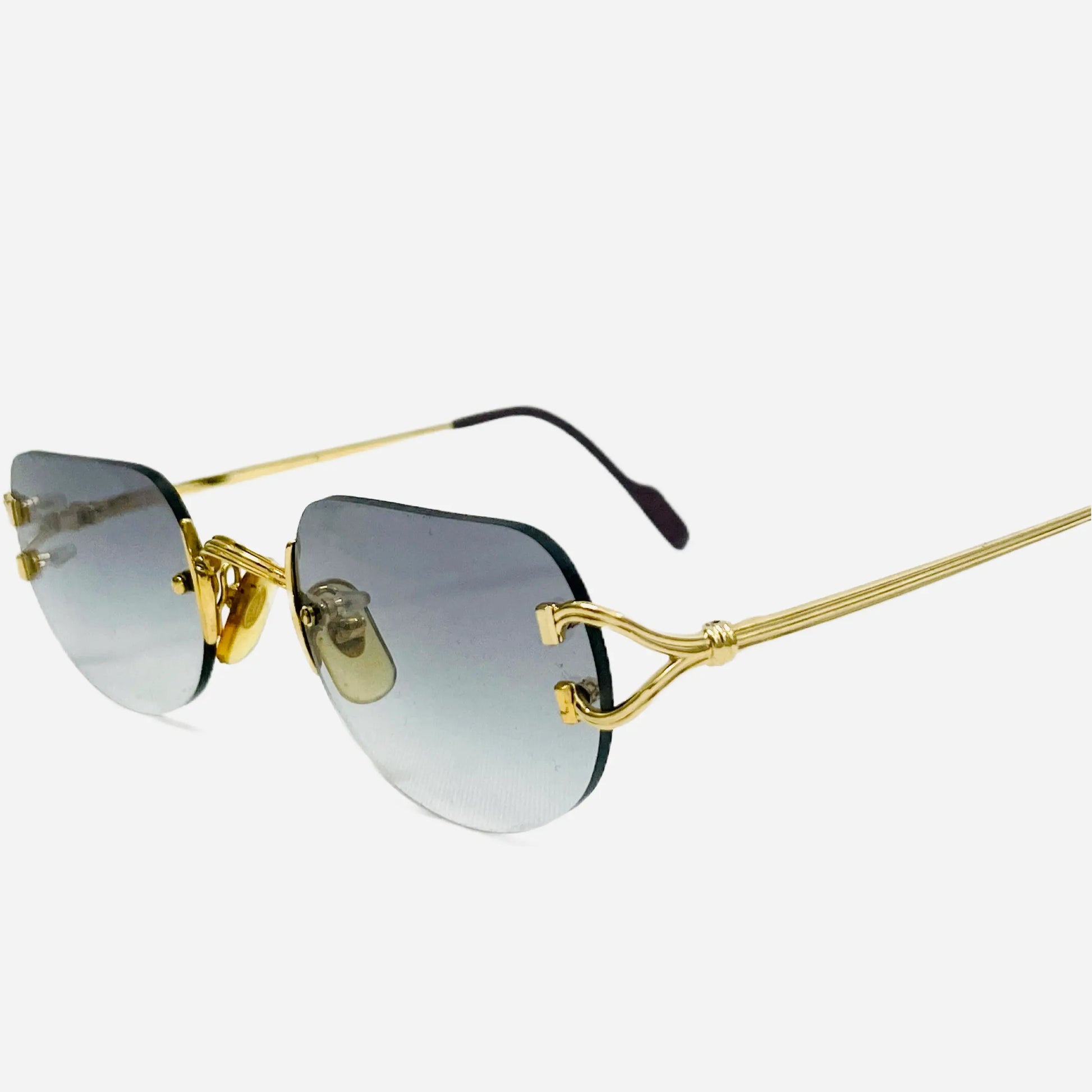 Vintage-Cartier-Big-C-Sonnenbrille-Sunglasses-22CT-Gold-Plated-the-seekers