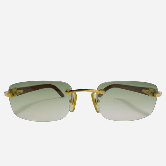 Vintage-Cartier-C-Decor-Bubinga-Wood-Rimless-Rahmenlose-Sonnenbrille-the-seekers-sunglasses-front