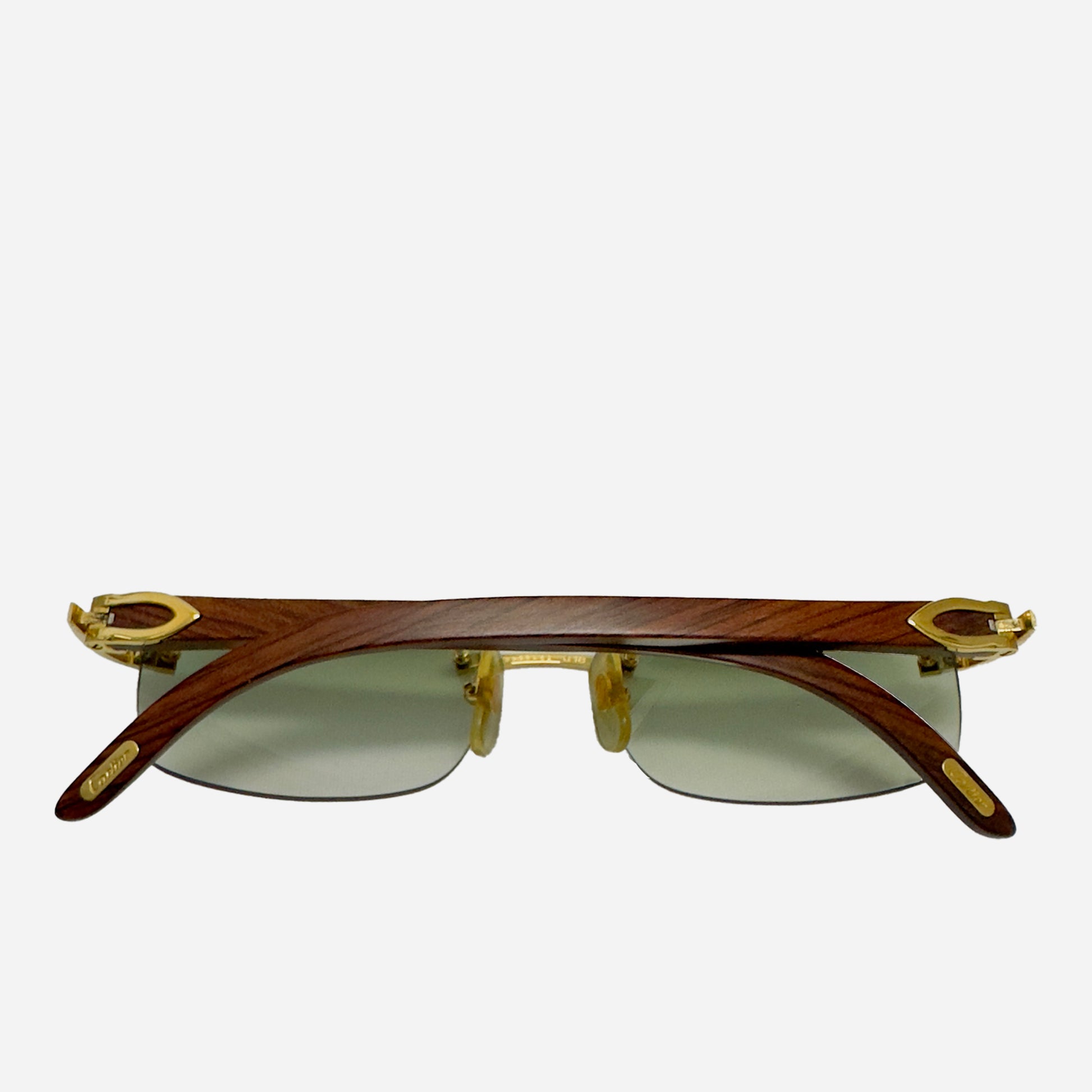 Vintage-Cartier-C-Decor-Bubinga-Wood-Rimless-Rahmenlose-Sonnenbrille-the-seekers-sunglasses