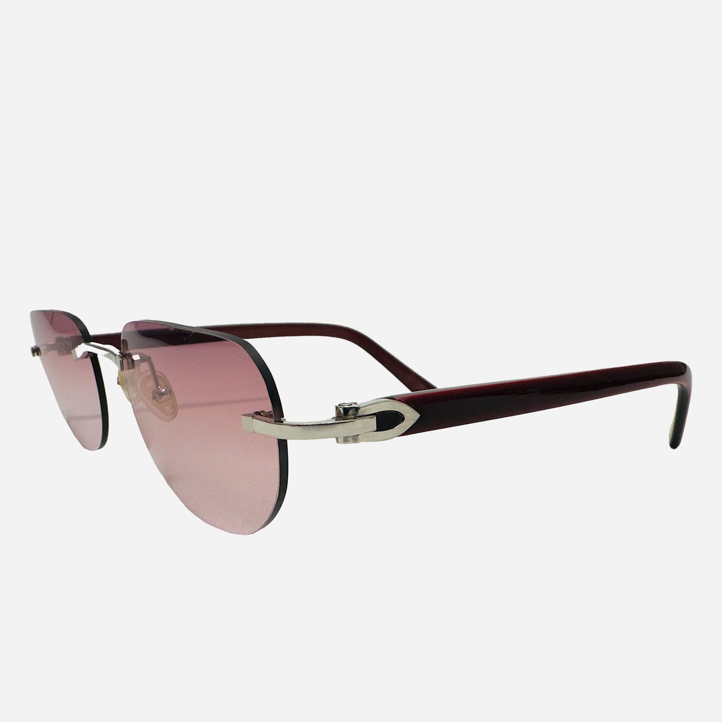 Vintage-Cartier-Ct0048o-C-Decor-Rimless-Platinum-Sonnenbrille-Sunglasses-the-seekers-front-side