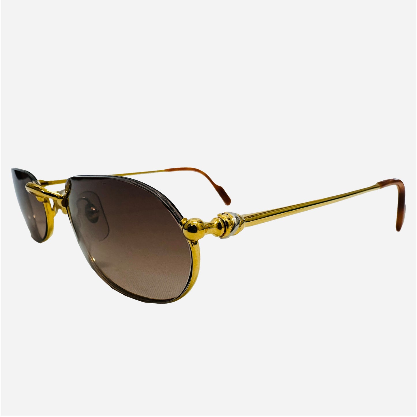 Vintage-Cartier-Demi-Lune-Trinity-Gold-Sonnenbrille-Sunglasses-the-seeker-front-side