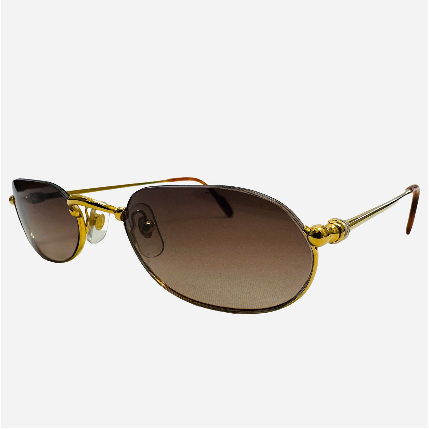 Vintage-Cartier-Demi-Lune-Trinity-Gold-Sonnenbrille-Sunglasses-the-seeker-front