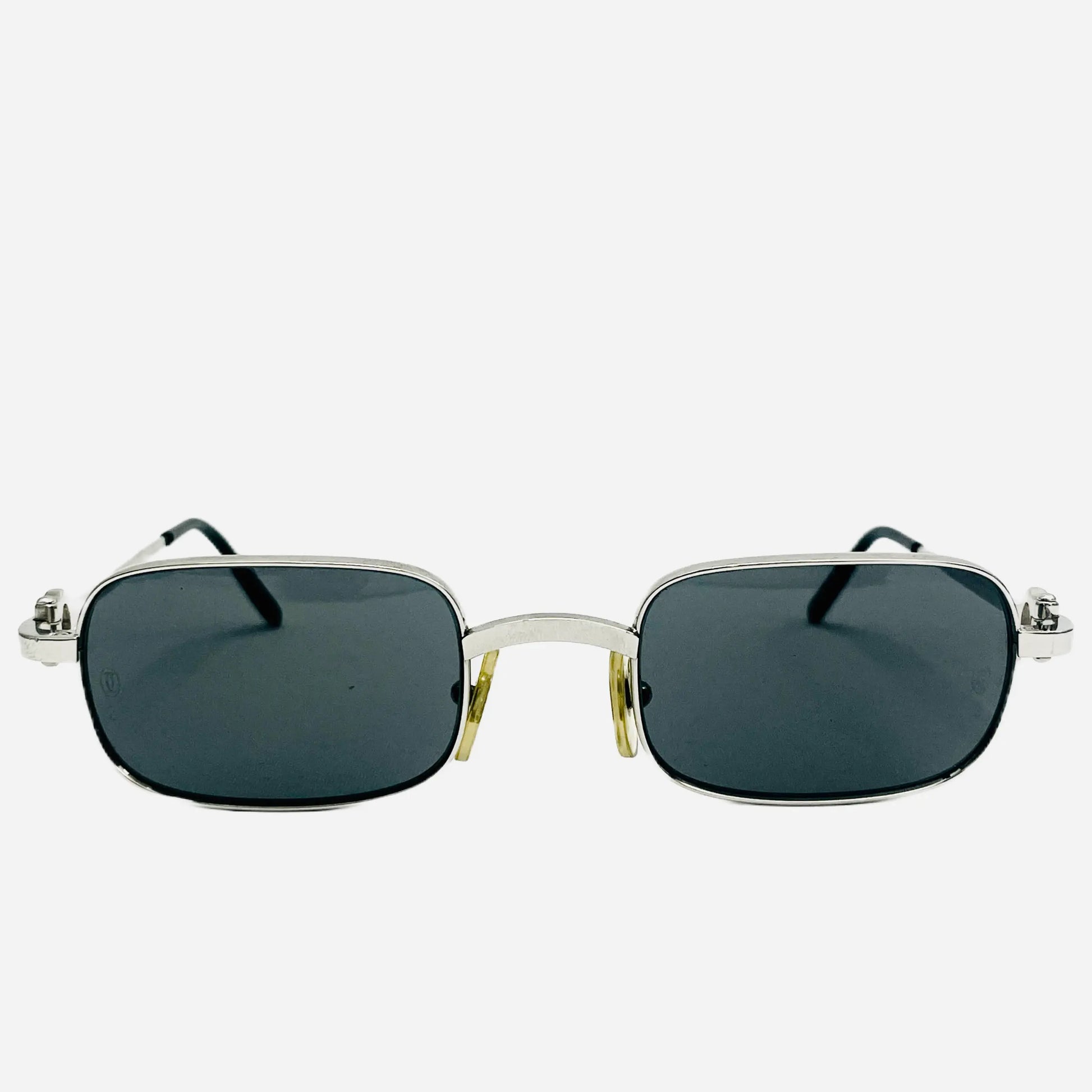 Vintage-Cartier-Dreamer-C-Decor-Platinum-Sonnenbrille-Sunglasses-Front2
