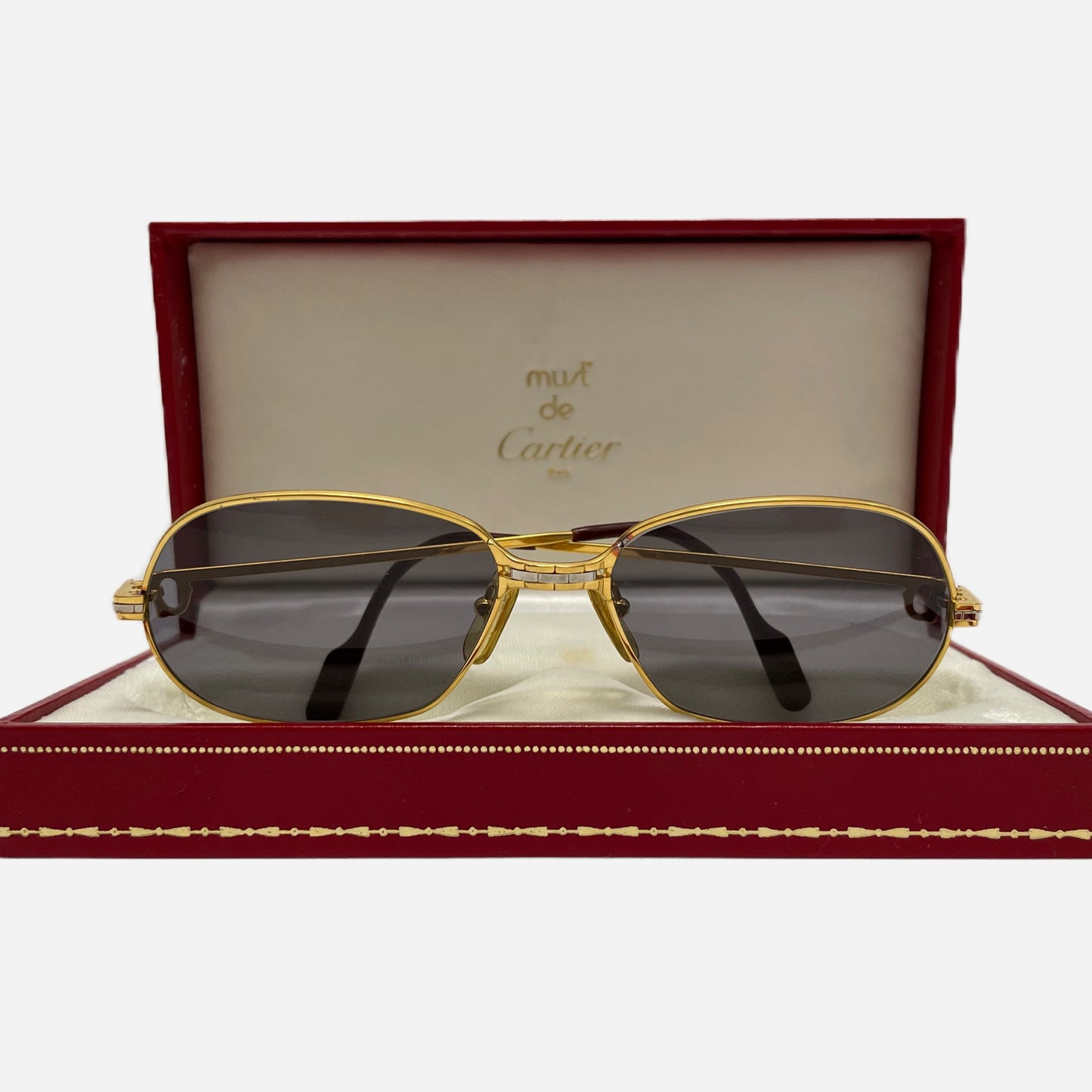 Vintage-Cartier-Panthere-Sonnenbrille-Sunglasses-22CT-Gold-Plated-the-seekers-cartie-case-box