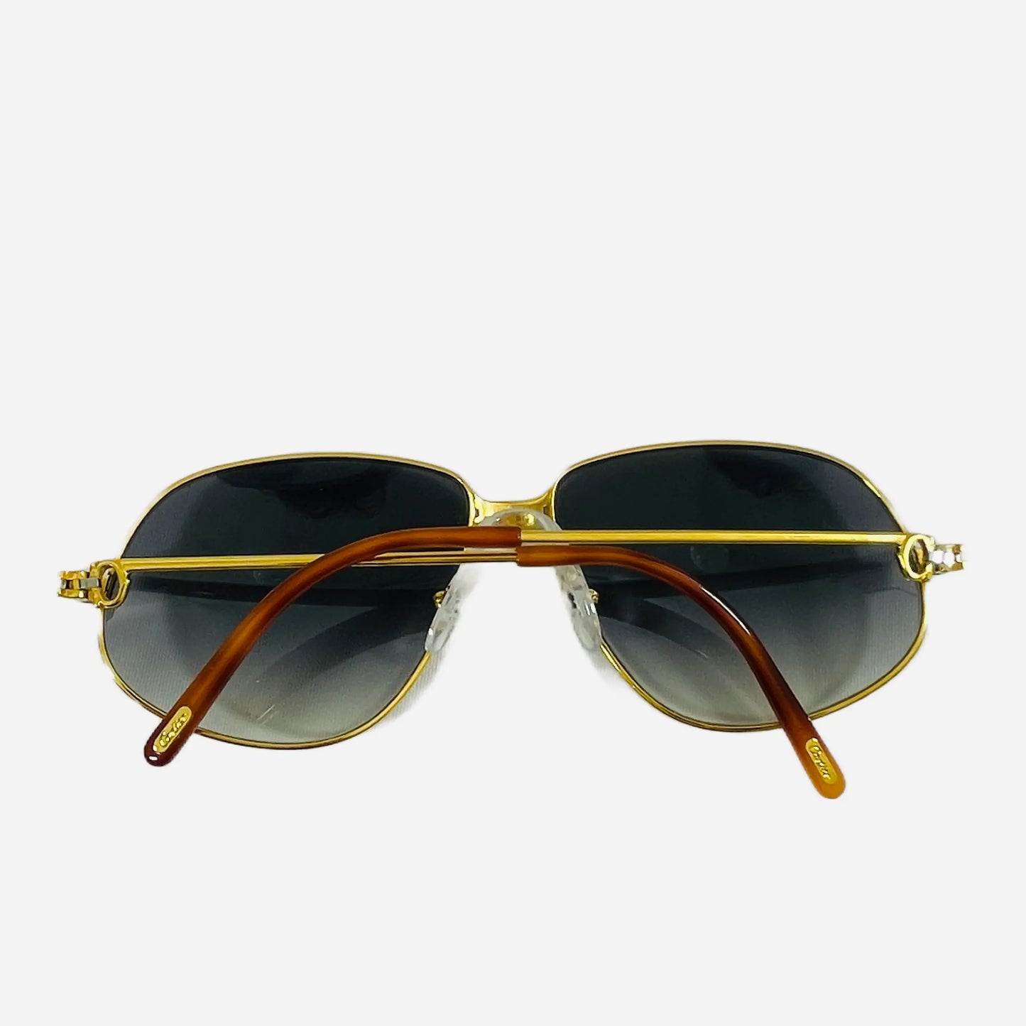 Vintage-Cartier-Panthere-Sonnenbrille-Sunglasses-G.M.-22CT-Gold-Plated-back-the-seekers