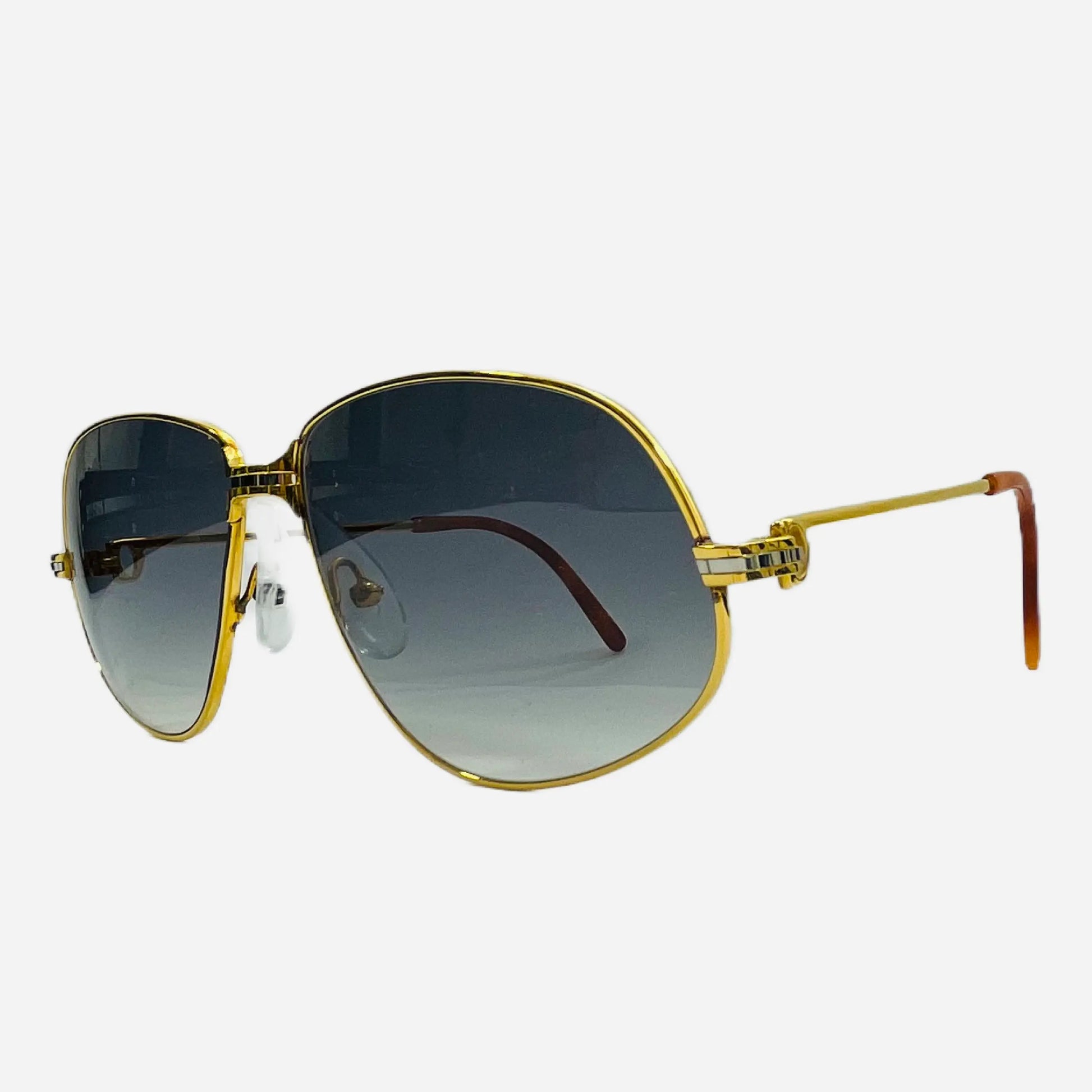 Vintage-Cartier-Panthere-Sonnenbrille-Sunglasses-G.M.-22CT-Gold-Plated-side-the-seekers
