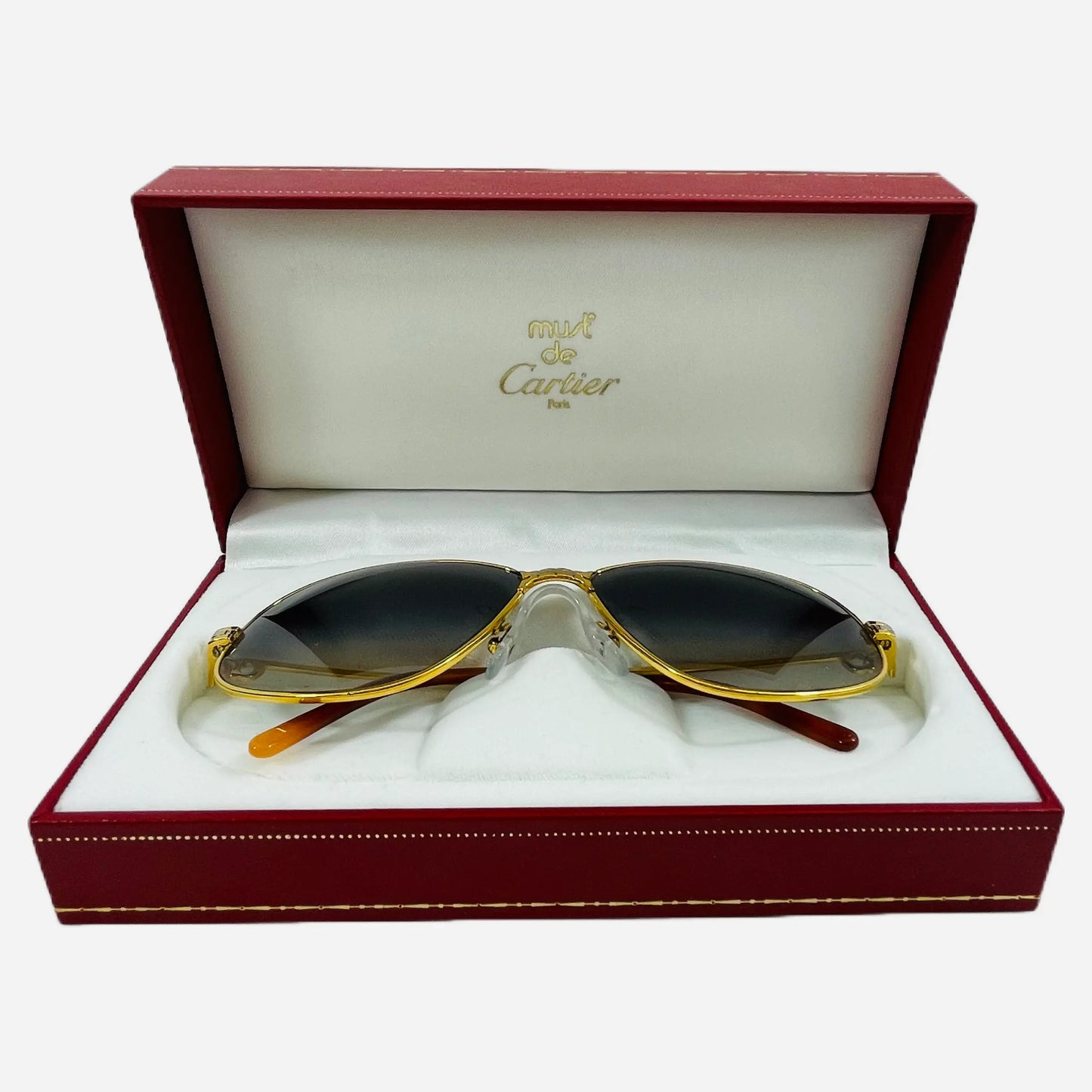Vintage-Cartier-Panthere-Sonnenbrille-Sunglasses-G.M.-22CT-Gold-Plated-the-seekers-with-box-2