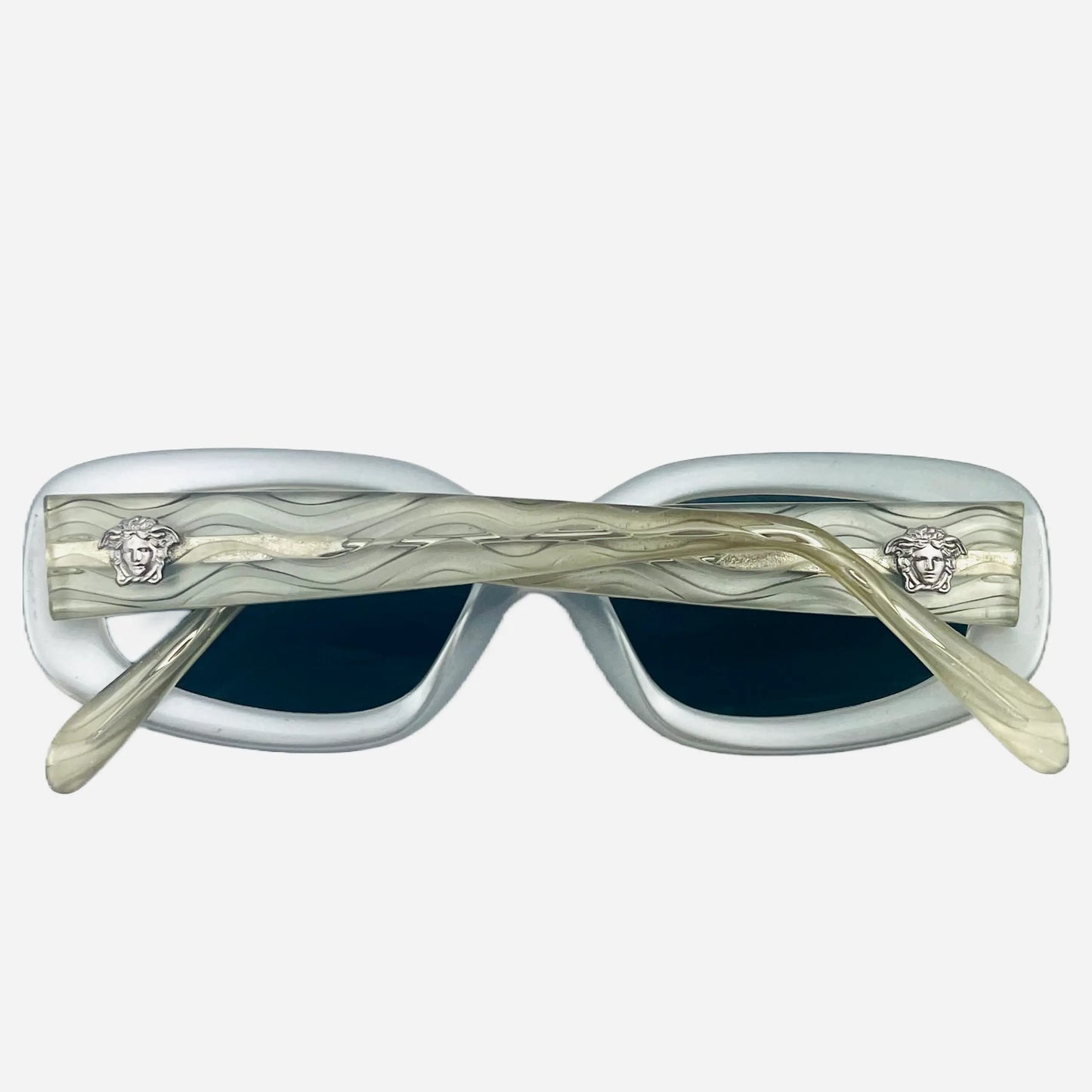 Vintage-Gianni-Versace-Sonnenbrille-Sunglasses-Model-256-Silver-Medusa-back-temples