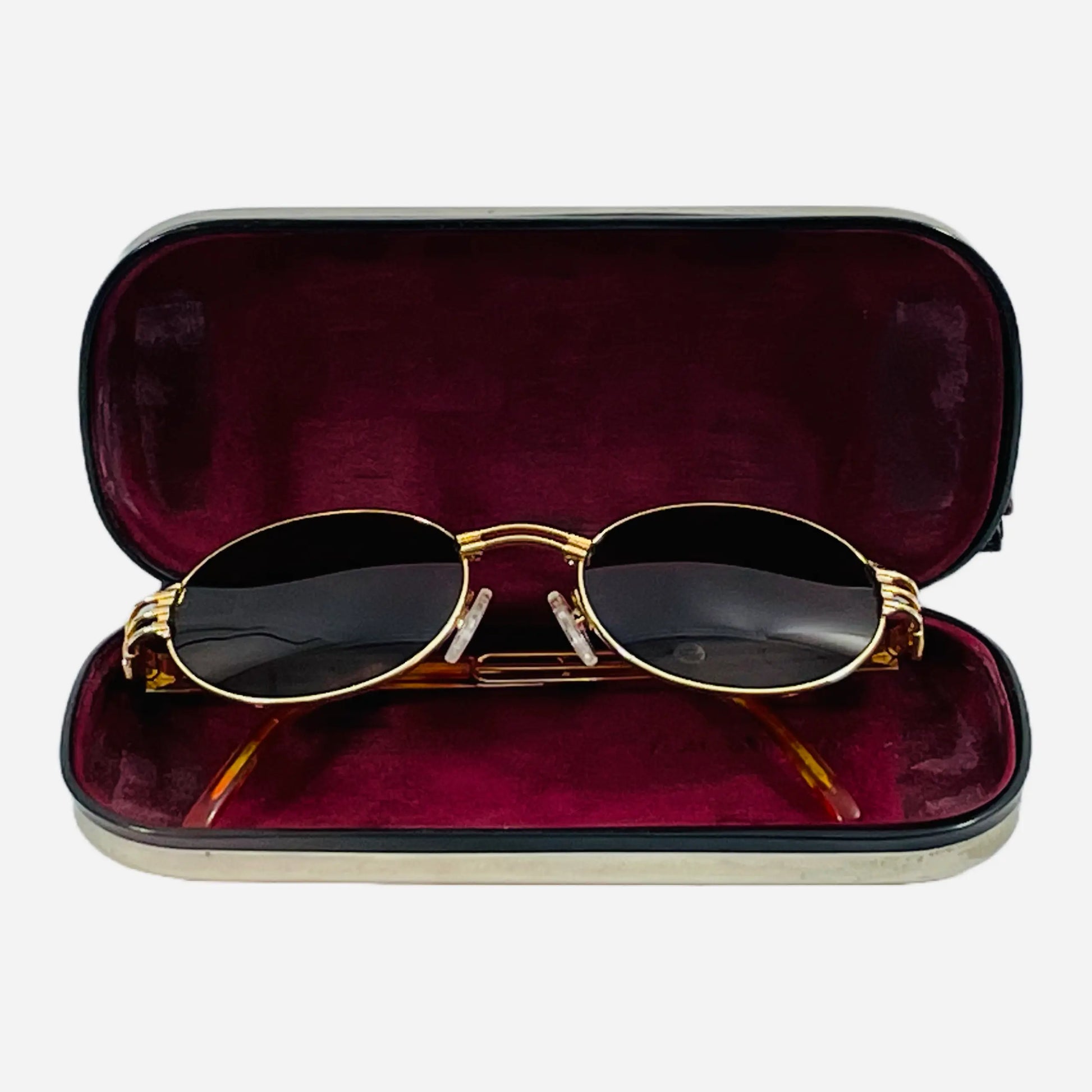 Vintage-Jean-Paul-Gaultier-Sonnenbrille-Sunglasses-57-5107-the-seekers-etui-case-offen