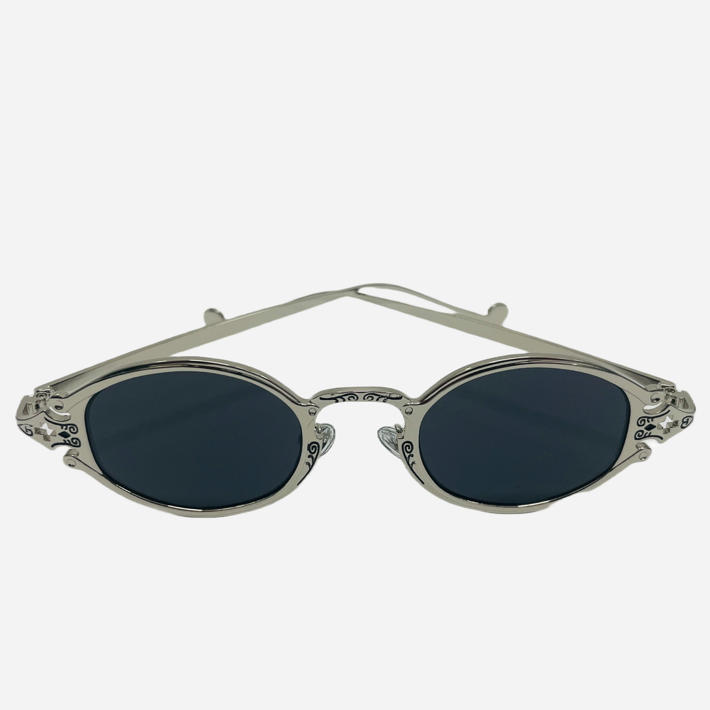Vintage-Jean-Paul-Gaultier-Sonnenbrille-Sunglasses-Model-56-0001-silver-Front