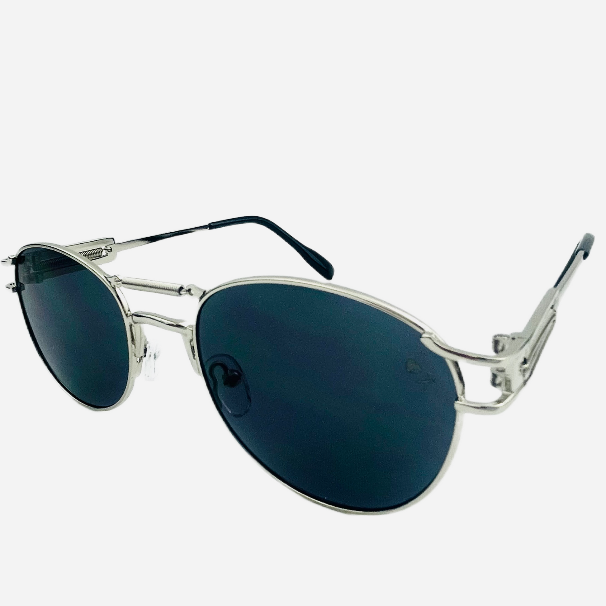 Vintage Jean Paul Gaultier Sonnenbrille Sunglasses Model 56-5107-silver-front-side-1 